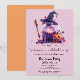 Invitation Potions Citrouille Ghost Witch Casquette Halloween