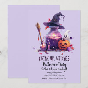 Invitation Potions Citrouille Ghost Witch Casquette Halloween