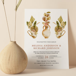 Invitation Pots de fleurs rustiques et terreux pour mariage b
