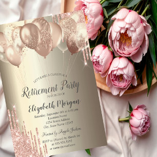 Invitation poubelles Ballons Champagne Retraite