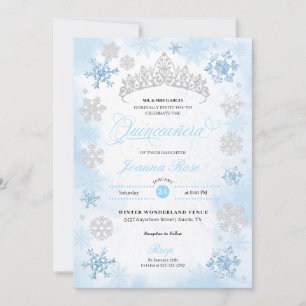 Invitation Poudre Blue Winter Wonderland Quinceanera