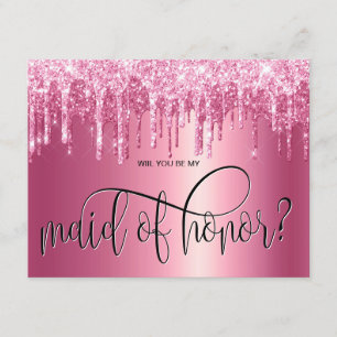 Invitation poudrières roses girly serez-vous ma servante d'ho