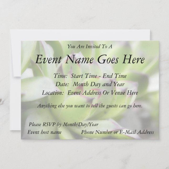 Invitation Poules et poussins - Sempervivum (Devant)