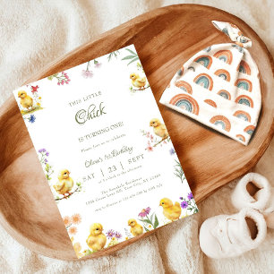 Invitation Poulet 1er anniversaire Ce poussin est un annivers