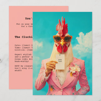 Invitation Poulet Chic en Costume Rose