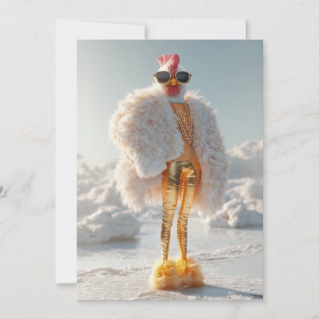 Invitation Poulet de Glam sur glace (Devant)