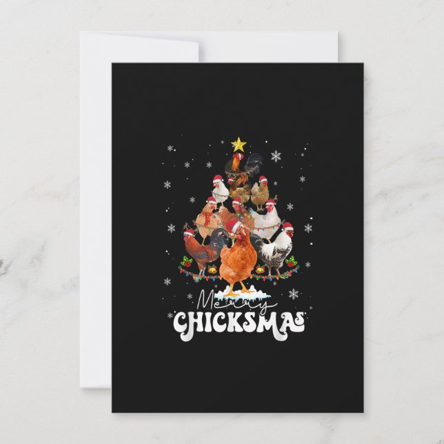 Invitation Poulet Noël Joyeux Chickmas Père Noël Casquette F (Devant)