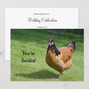 Invitation Poulet noir et or Vorwerk Photo Anniversaire