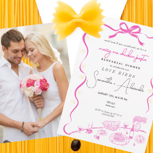 Invitation Poulet Pâtes Roses Fiançailles Mariage