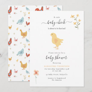 Invitation Poulets mignons Poulets Baby shower à éclos