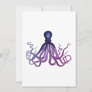 Invitation Poulpe vintage de la vie marine 