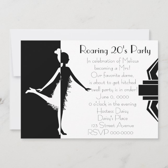 Invitation Poupée Art déco (Devant)