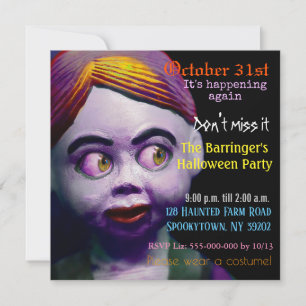 Invitation Poupée de marionnettes effrayante Halloween Déplai