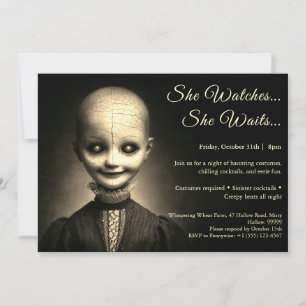 Invitation Poupée de porcelaine Halloween Costume Party Invit