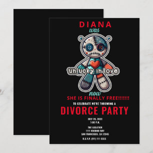 Invitation Poupée Ours VOODOO Triste MALCHANCEUX en AMOUR Fêt