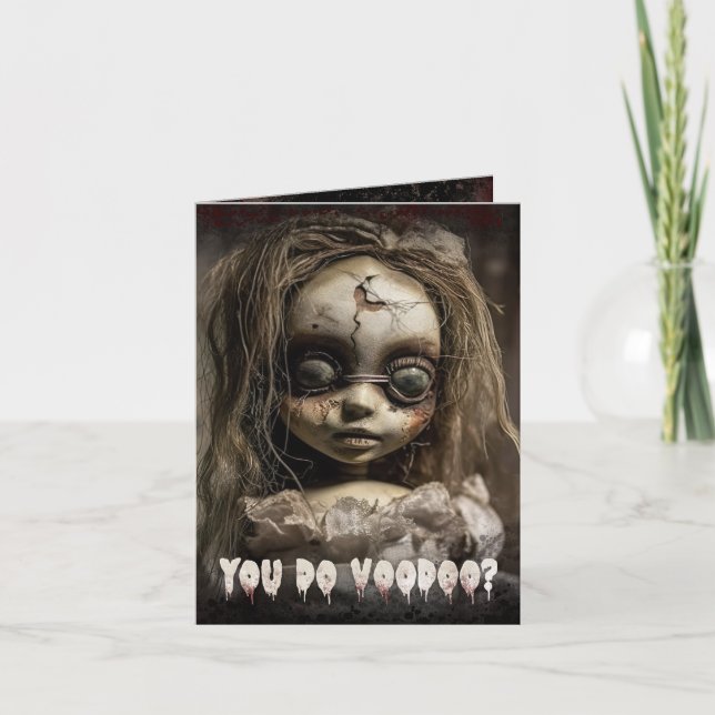 Invitation Poupée vaudou déplaisante pour adultes Halloween (Devant)