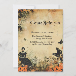 Invitation Poupée vintage Automne Halloween Personnalisé