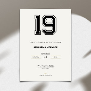 Invitation pour 19e anniversaire - Style Sport Min