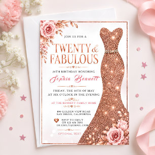 Invitation pour 20 ans 'Twenty & Fabulous'