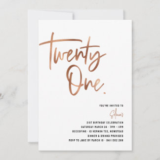 Invitation pour 21 ans Rose Gold, Invitation pour 