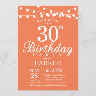 Invitation pour 30e anniversaire Corail