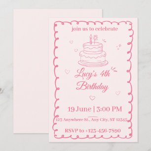 Invitation pour 4ème anniversaire fille 