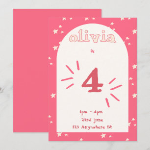 Invitation pour 4ème anniversaire fille