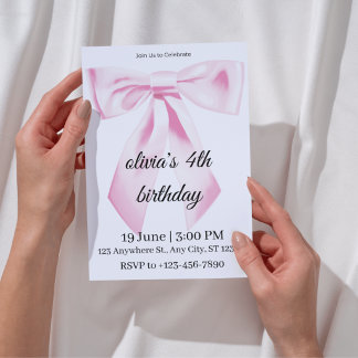 Invitation pour 4ème anniversaire fille 