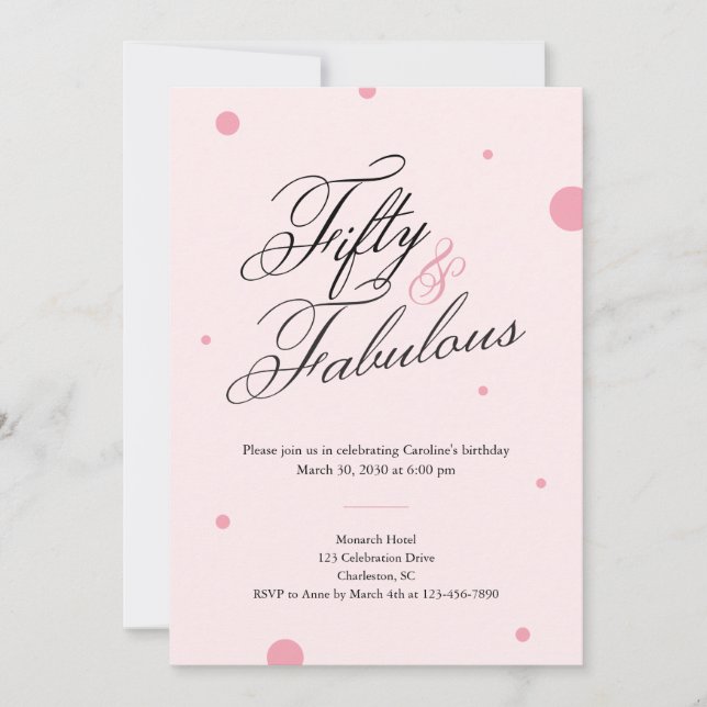 Invitation pour 50 ans & Fabulux Script (Devant)