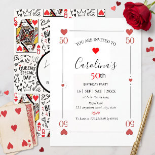 Invitation pour 50e anniversaire carte à jouer cas