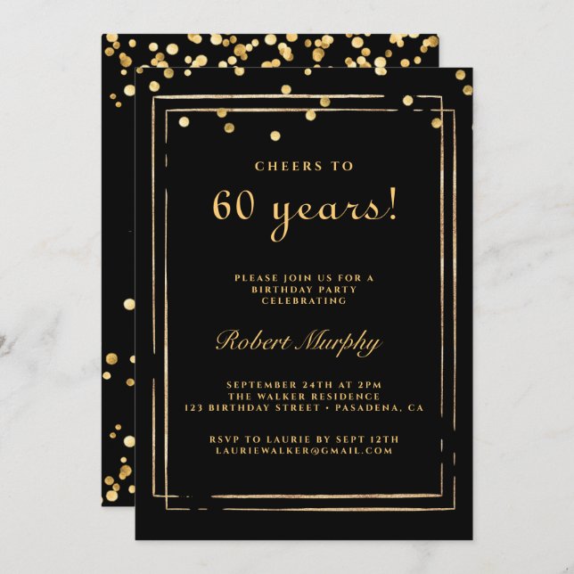 Invitation pour 60 ans, Santé pour 60 ans (Devant / Derrière)