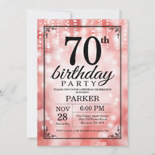 Invitation pour 70e anniversaire Paillettes Rouges