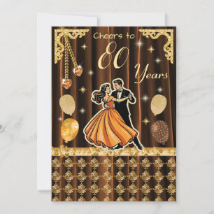 Invitation pour 80e anniversaire avec couples de d