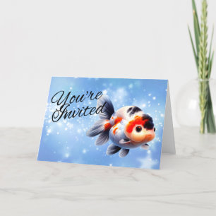 Invitation pour aquarium de poissons rouges fancy