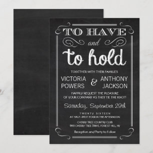Invitation Pour avoir et conserver Mariage de typographie d