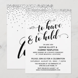 Invitation Pour avoir et garder les cœurs Fête avec confettis