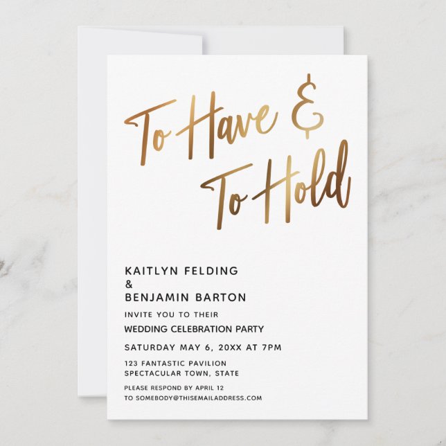 Invitation Pour avoir et tenir un événement minimal de callig (Devant)