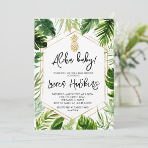 Invitation pour Baby Shower à la végétation et aux
