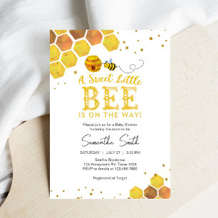 Invitation pour Baby Shower Abeille Douce Miel