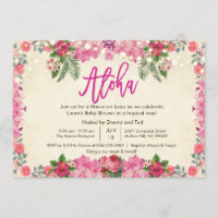 Invitation pour Baby Shower Aloha Luau Tropical