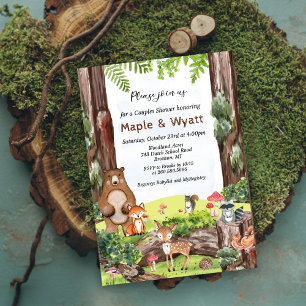 Invitation pour Baby Shower Animaux de la Forêt