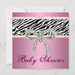 Invitation pour Baby Shower Arc en Diamant Rose Zè