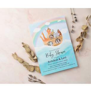 Invitation pour Baby Shower Arche de Noé