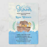 Invitation pour Baby Shower Arche de Noé