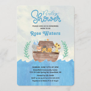 Invitation pour Baby Shower Arche de Noé