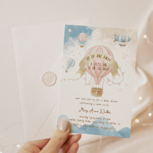 Invitation pour Baby Shower au thème Montgolfière