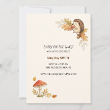 Invitation pour Baby Shower automnal sur le thème 