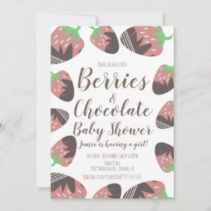 Invitation pour Baby Shower aux fraises au chocola