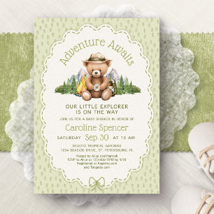 Invitation pour Baby Shower Aventure en attente