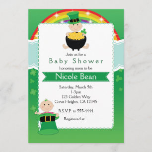 Invitation pour Baby Shower Bébés de la Saint-Patr